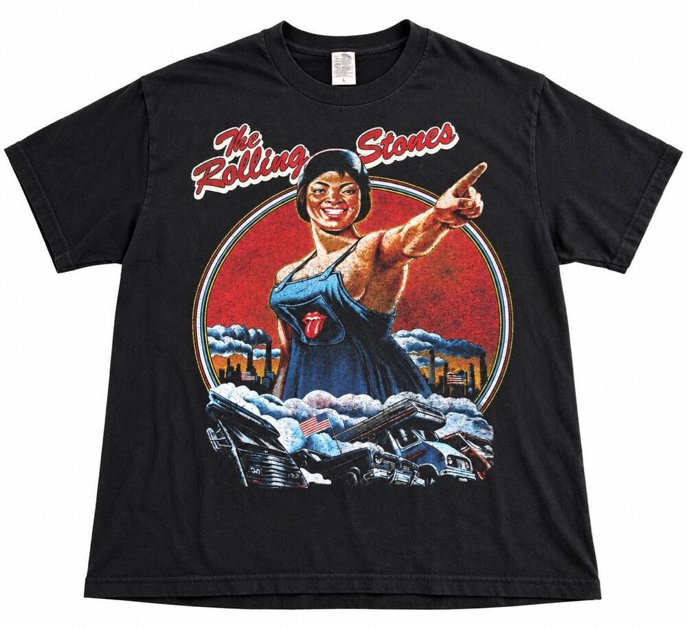 NWT The Rolling Stones Black Graphic Band T-Shirt Men’s Size Large Rock Tee New